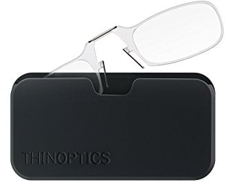 ThinOptics Pod 1.5 Lesebrille mit Transparenter Rahmen und Kompaktem Universaletui - Lesebrille 1.5 mit Kompaktem Faltbarem Rahmen und Flex-Fit-Technologie