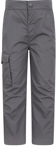 Mountain Warehouse Active Kids Trousers - Lightweight, Fast Drying All Season Pants, Shrink & Fade Resistant Casual Bottoms - for Spring Summer, Travelling, Camping Dark Grey Kids Size 5-6 Years