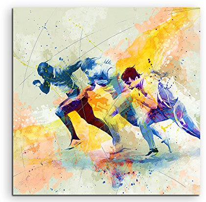 Running VII 60x60cm Wandbild SPORTBILD Aquarell Art tolle Farben von Paul Sinus