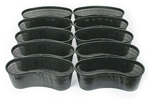 10 Pflanzkörbe Wasserpflanzenkorb Oval Nierenform für Gartenteich - Pflanzkorb gut für Anzucht Gewächshaus Teichpflanzen Seerosen Kunststoff Aquarium Pflanzen Korb Gartenteich Gewächshaus Zubehör