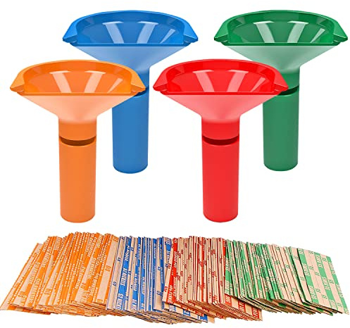 Set di tubi per contare e classificare le monete in 4 colori codificati e 100 involucri per monete assortiti
