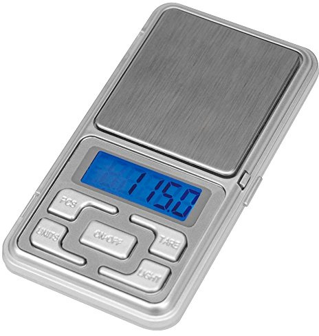 Mini Taschenwaage Elektronische Digitalwaage zum Wiegen von Darts 200g Genauigkeit 0,01g LCD Display Silber
