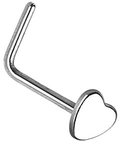 beyoutifulthings Nasen-Piercing Verschiedene Desings Nasen-Ring Nasen-Stecker L-Form Chirurgenstahl Gold Roségold Silber Stab 0,8/6mm