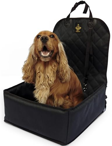 Heritage Accessories - Dog Car Seat for Small to Medium Pets, Waterproof Protective Booster With 2 Safety Harness Seat Belts for Puppies