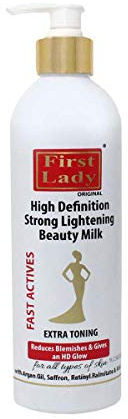 First Lady HD Skin Brightening Lotion 500ml – Kojic Acid, Vitamin C, Lactic Acid & Argan Oil – Dark Spot Corrector, Even Skin Tone, Hydrating Body & Face Lotion