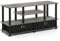 Furinno Jaya Soporte de TV, Gris y Negro, 22.79 x 47.63 x 15.55 pollici