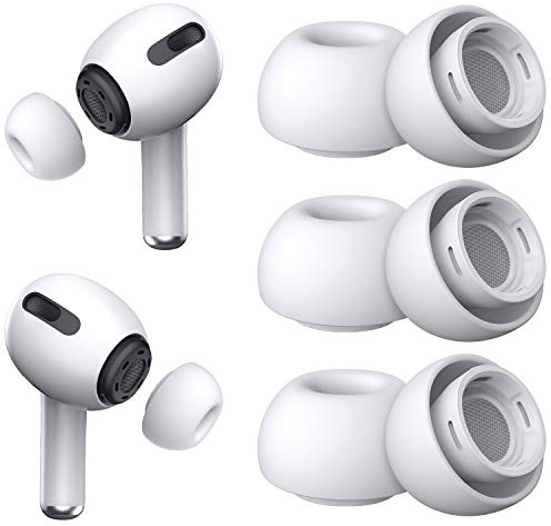 Ersatz-Ohrstöpsel für Airpods Pro und AirPods Pro 2 mit Loch zur Geräuschreduzierung, 3 Paar Silikon-Ohrstöpsel für Airpods Pro mit tragbarer Aufbewahrungsbox und passend für die Ladehülle (Groß)