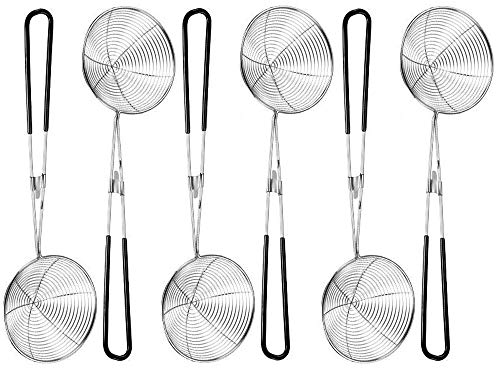 Acciaio Skimmer Colini Colino Cucchiaio Utensile da Cucina Scolapasta Accessori per Fonduta Acciaio Inox Manico Lungo Maglia Fine Setaccio da Cucina Cucchiai Forati per Pasta Riso Farina Zucchero e Tè