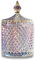 Bocal à bonbons en cristal coloré avec couvercle, petit sucrier transparent, pot à bonbons, pot à nourriture, pot à biscuits pour la maison, le bureau, cadeau (14 x 8 cm, 300 ml) (coloré)