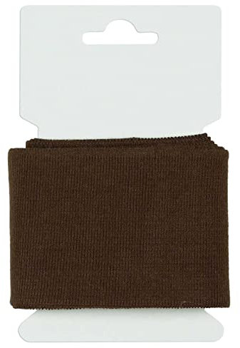 Cuff Bündchen Öko-Tex 135x7cm Strickbündchen Baumwolle in 50 Farben erhältlich, Farbe:022 - braun