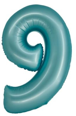 Playflip XL Folienballon blau matt Zahl 9