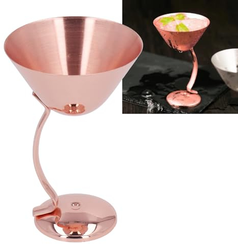 Ensemble de verres à Martini, 2 verres à Cocktail en métal Verres à Martini incassables en acier inoxydable Gobelets à Martini Verres à boire Verrerie(Or rose)