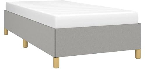vidaXL Polsterbett, Bett Bettgestell mit Lattenrost, Schlafzimmerbett Einzelbett mit Stützbeinen, Bettrahmen Schlafzimmermöbel, Hellgrau 80x200 cm Stoff