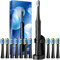 Sonic Electric Toothbrush for Adults with Holder and 10 Brush Heads, 40000 VPM and 3 Modes, Rechargeable Sonic Toothbrush Black