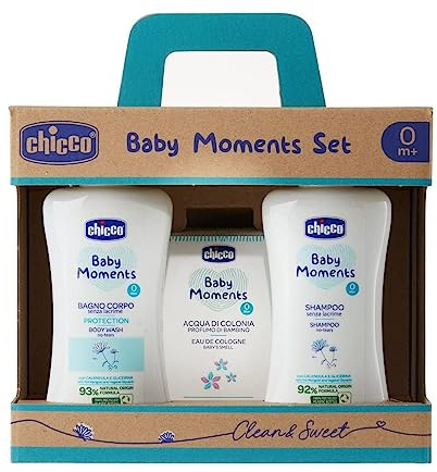 Chicco Baby Moments - Cofanetto Bagno Corpo + Shampoo + Acqua di Colonia