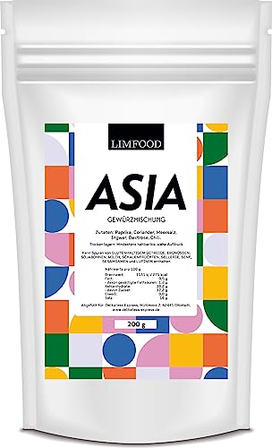 Limfood | 200g Asia Gewürz, asiatische Gewürzmischung für asiatische Wok Gerichte wie gebratene Nudeln mit Huhn & gebratener Reis mit Ei