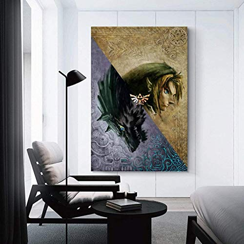 FLeage Leinwanddruck „Zelda Twilight Princess“, Kunstposter und Wandkunst, Bilddruck, moderne Familienzimmerdekoration, Poster – ohne Rahmen