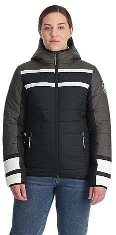 Spyder Damen Standard Ethos Hooded Puffy Skijacke, Schwarz
