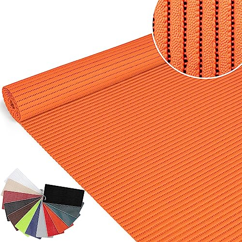 ANRO Badematte Weichschaummatte Bad- und Duschvorleger Antirutsch Badläufer Uni Orange 400x65cm