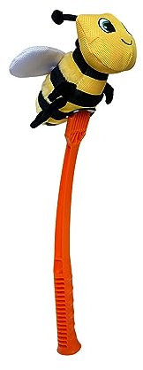 HUNTER Hundespielzeug FUNKI FLINGERZ Biene, aus robustem Nylon & weichem Plüsch, kompatibel mit Schleuderstab, für Apportierspaß, waschbar bei 30 °C, Größe: 16 cm