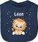 Baby Lätzchen - Süßer Löwe Löwen Löwenmotiv König der Tiere Lion - Unisize - Navy Blau - personalisierte geschenke tier latz personalisiertes leo bibs personaliesirtes lions babylatz junge