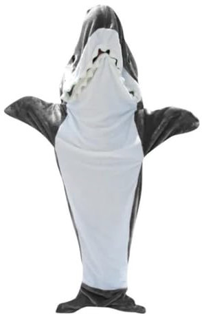 HOUSN Einteiliger Pyjama mit Haifisch | Hai-Pyjama mit Kapuze | Hai Kostüm Pyjama Onesie Lounge Nachtwäsche Stück | Hai-Schlafsack-Kostüm für Erwachsene,2,S