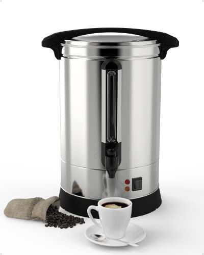 GAOMON 100 Cup 14L Commercial Coffee Urn,[Fast Brewing] [Food-safe 304 Stainless Steel] Hot Water Urn, [Effortless Clean] Large Coffee Maker for Churches, Meeting Rooms, Lounges, and Large Events