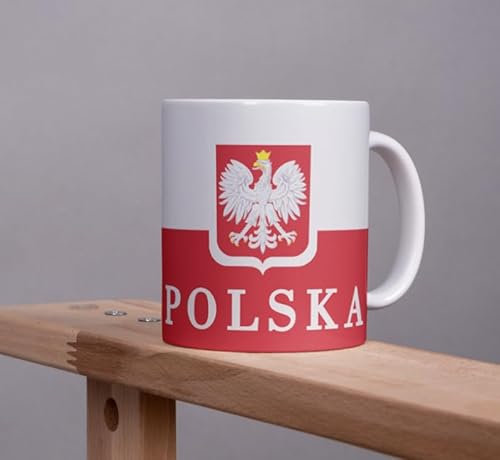 Polska Kaffeetasse 325ml Flagge Keramik Spülmaschinenfest Polen Büro Geschenk Tee Tasse