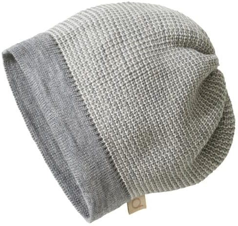 Disana Beanie Baby, Kind - 100% Bio-Merino – atmungsaktiv, bequem & weich - Unisex 42-54 cm – nachhaltig & fair – angenehme Wärme, Kopf an - Made in Germany | Grau-Natur Gr. 4