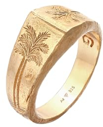 HG HAZE & GLORY Ring Herren aus 925 Sterling Silber, Schmuck Männer, Silberring oxidiert, Palme, Coconut Society