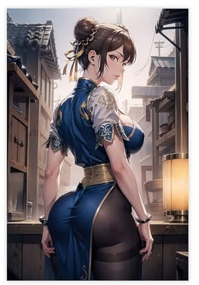 NWGACS Leinwand-Poster, Motiv: Game Street Fighter Chun-Li 4, Wandkunst, Dekordruck, Gemälde für Wohnzimmer, Schlafzimmer, Dekoration, ungerahmt, 30 x 45 cm
