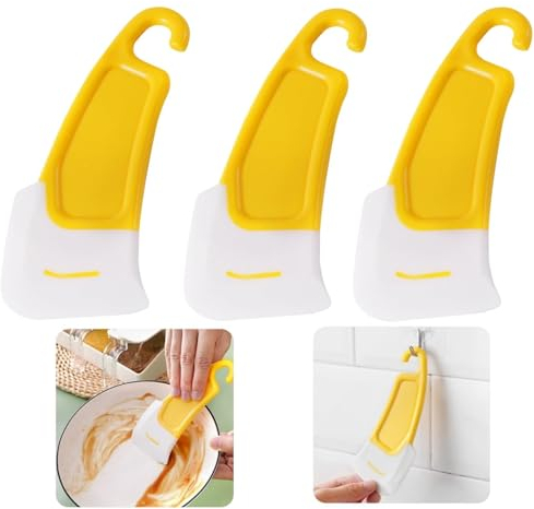 Silikon Pfannenschaber Pfannenschaber Silikon Reinigungsschaber Teigschaber Teigspachte Antihaft Küchen Schaber Pfanne Grillschaber für Bratpfannen und Grillpfannen für Küche Kochen(3 Stück)