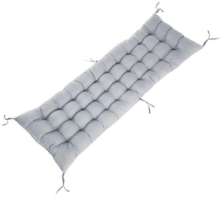 HNBCYRND Extra Dicke Gartenbank Kissenkissen mit Rückenlehne, 2-3 Sitzer Comfort-Sitzkissen-Bank-Matratze für Schwung im Freien Hängematten Möbel Liege Terrasse Terrasse im Freien(50 x 180cm,Grey)