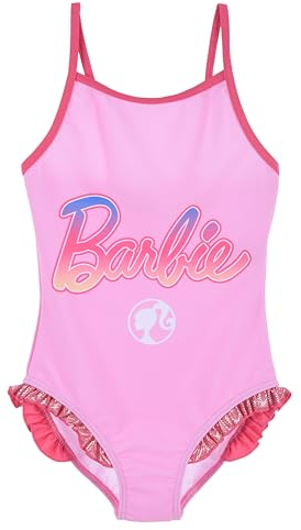 Barbie Costume da Bagno per Ragazze, Costume Intero dal Design di Bambola Costume da Bagno per Bambina, Taglia 6 Anni | Rosa