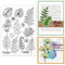 INFUNLY Transparente Stempel Mit Blättern Zum Gestalten von Karten Größe A4 Ginkgo-Stempel Aus Silikon Mit Tropischen Pflanzen Transparente „Thanks Hello“-Siegelstempel Für Die Gestaltung von Urlaubsk