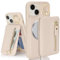 SailorTech iPhone 14 Case with Card Holder, Magsafe Ring Stand & Kickstand - Apricot