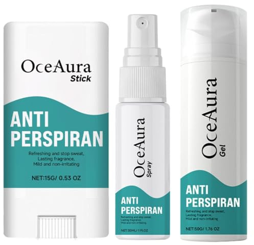 Antitranspirant Set Starkes Schwitzen - Antitranspirant Deo Spray + Deo Stick + Antitranspirant GEL gegen Starkes Schwitzen im Gesicht, Hände, Käsefüße, Anti schwitzen für Gesicht und Körper