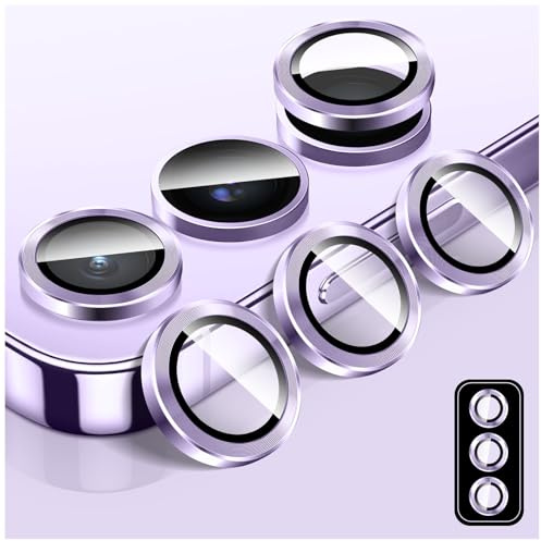 LucBuy Camera Lens Protector for Samsung Galaxy A54, 9H Tempered Glass Camera Cover Screen Protector Film Sticker, Automatic-Alignment Individual Aluminum Alloy Rings
