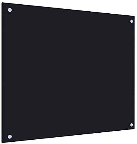 AUVYI Küchenrückwand aus Hartglas 70x60 cm Schwarz Spritzschutz Glas Herd Spritzschutz Küche Glas Hinter Herd Küchen Wandschutz Glasplatte Küche