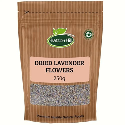 Dried Lavender Flowers 250g by Hatton Hill | DIY Beauty, Edible, Fragrance, Perfect for Herbal Tea, Baking, Confetti, Potpourri or Gift Craft