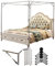 Moskitonetz-Rahmen aus Edelstahl mit geneigter Stange für Baldachin, Bettventilator, Hängestange und Nähfuß, inklusive T-Rahmen-Design, 25 mm Dicke, 4 Eck-Betthalterung, 1,8 x 2 m