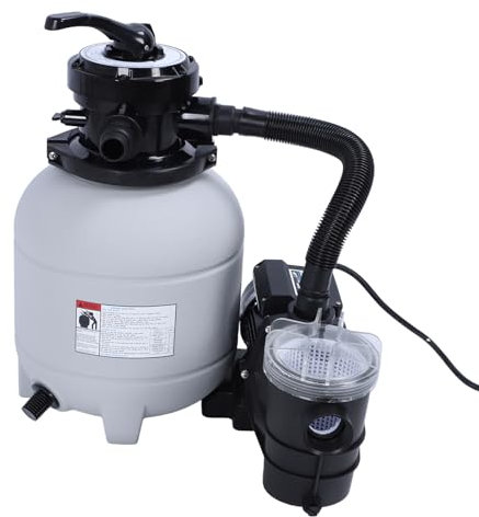 Natudeco Pompa per Filtro a Sabbia per Piscina da 12 Pollici Pompa per Filtrazione per Piscina Professionale 0,25 Valvola a 4 Vie Design Filtro a Sabbia per Piscina Fuori Terra