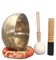 MDFCZXP 15cm Népal Main Pleine Lune tibétaine Bols chantants Ensemble, Bol sonore de méditation Om Professionnel,Marron,15cm