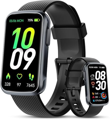 TIMU Smartband, Orologio Contapassi Smartwatch Uomo Donna con Cardiofrequenzimetro/Sonno/Contapassi, Activity Tracker con 24 Modalità Sportive, Impermeabile IP68 Smart Band per Android/iOS