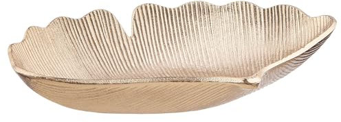 BUTLERS 2er-Set Deko-Schale GOLDEN NATURE Aluminium | Ginkgo Blatt Design gold | ideal für Sideboard Tisch Regal Flur