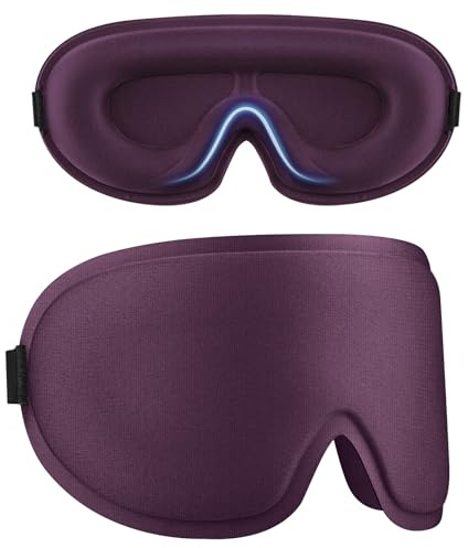 Wanme Antifaz para Dormir para Mujer y Hombre, Diseño Ergonomico 3D para Las Pestañas y Los Movimientos Oculares, Máscara para Dormir Transpirable y Bloqueadora de Luz (Cereza Púrpura)