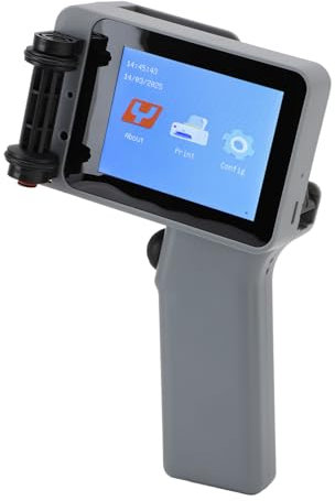 Asixxsix Tragbarer Tintenstrahldrucker, 4,3-Zoll-Touchscreen, für Text, QR-Code, Barcode, Produktionsdatum, Uhrzeit, Logo, Chargennummer, Druck auf Metall, Holz, Glas, Stoff, Karton