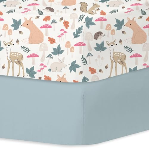 Little Grape Land Spannbettlaken 70x140cm, 2er Set Babybett Kinderbett | Weiche Mikrofaser, atmungsaktiv, mit 360° Rundum-Gummizug, Oeko-TEX zertifiziert und pflegeleicht für den täglichen Gebrauch.
