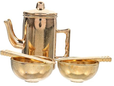 ZUNOXAZ Vajilla Miniatura Para Casa De Muñecas De Tetera Cuencos y Palillos Decoración De Hogar