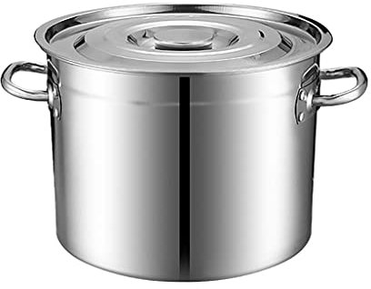 SGKOMN Ollas, Olla de Gran Capacidad, Cacerola con Tapa de Acero Inoxidable con Revestimiento Triple, Apta para diversas Fuentes de Calor, 12 litres